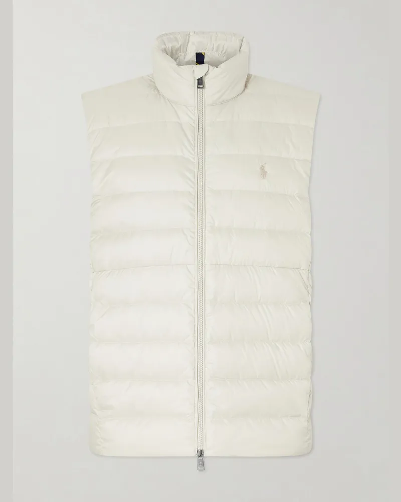 Ralph Lauren Logo-Embroidered Quilted Shell Down Gilet Neutrals
