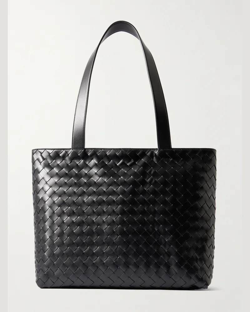 Bottega Veneta Avenue kleine Tote aus Intrecciato-Leder Schwarz