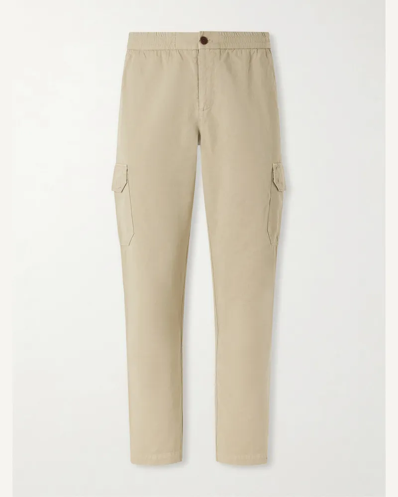 MR P. Tapered Cotton and Linen-Blend Trousers Neutrals