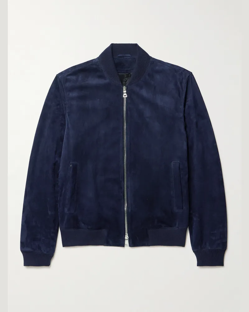 MR P. Suede Bomber Jacket Blue