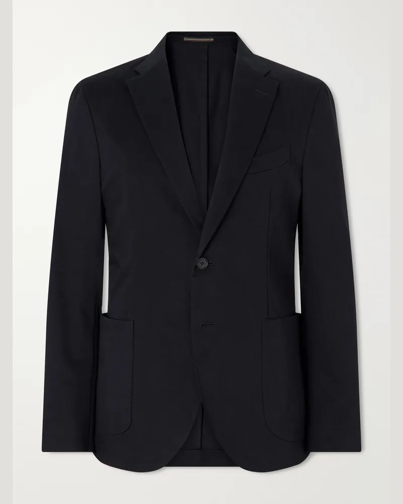Slowear Stretch-Cotton Gabardine Suit Jacket Black