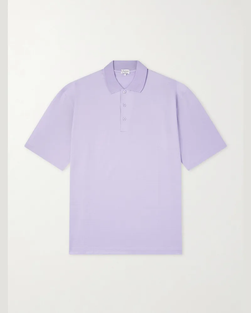 Charvet Cotton Polo Shirt Purple