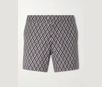 Straight-Leg Short-Length Printed Swim Shorts