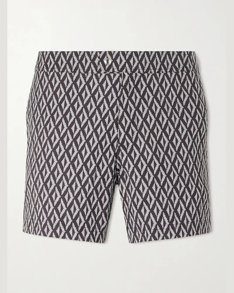 Tom Ford Straight-Leg Short-Length Printed Swim Shorts Black