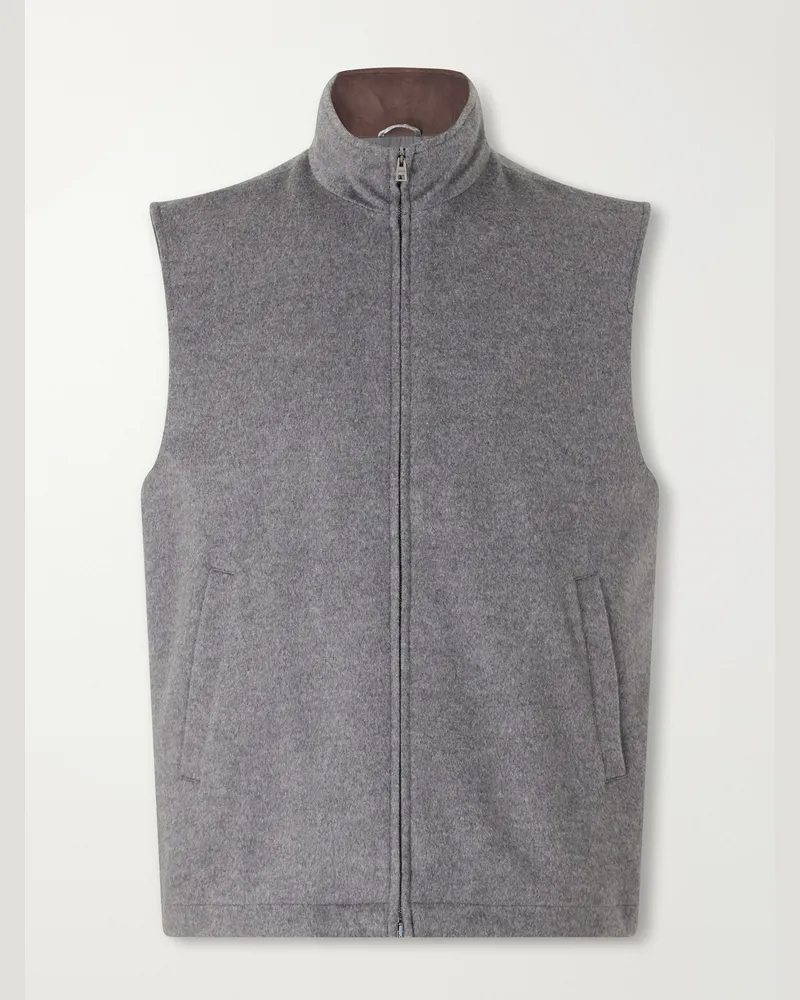 Herno Wool and Cashmere-Blend Vest Gray