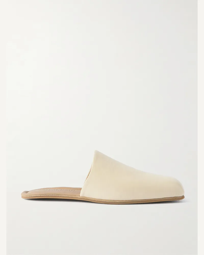 Our Legacy Emporio Armani Cigarr Slippers aus Leder Neutral