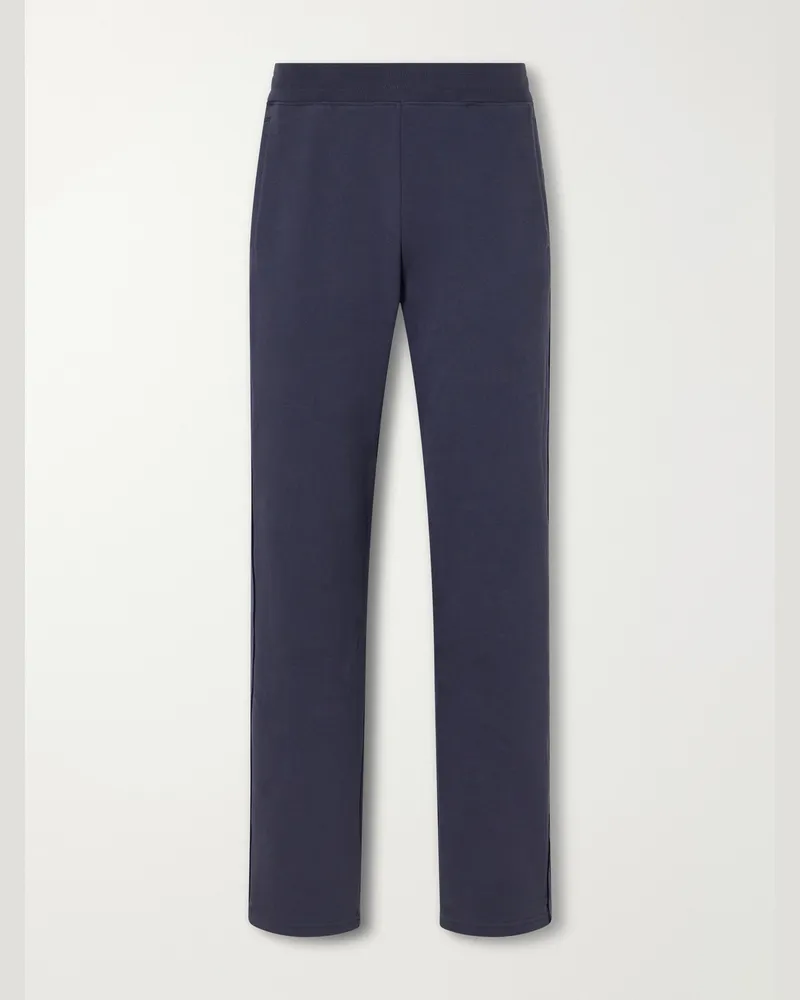 John Elliott + Co Straight-Leg Cotton-Jersey Sweatpants Blue