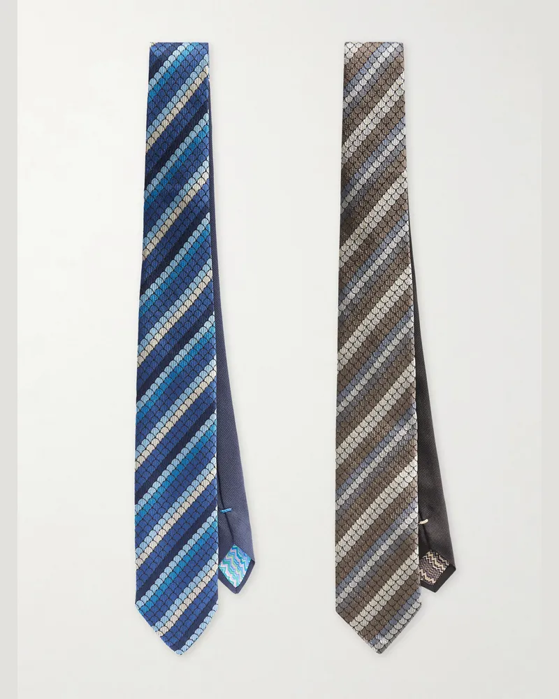 Missoni 7cm Set of Two Striped Silk Tie Multi