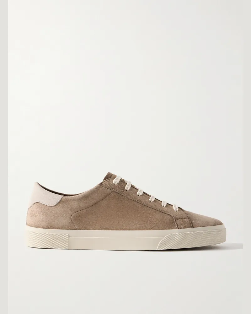 Brunello Cucinelli Vulky Suede Sneakers Neutrals