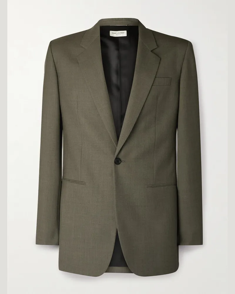 Saint Laurent Sakko aus Woll-Twill Grün