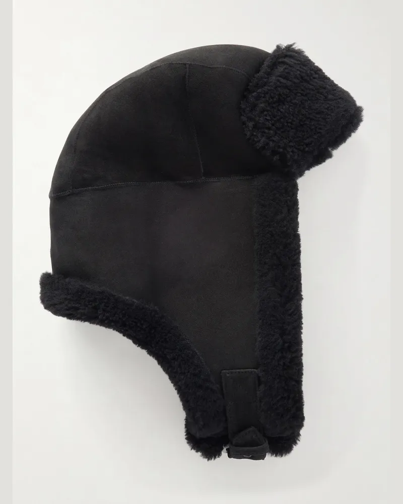 MR P. Shearling Trapper Hat Black