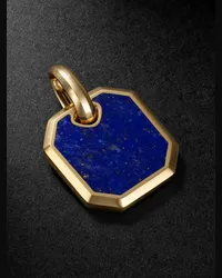 David Yurman Anhänger aus gebürstetem 18 Karat Gold mit Lapislazuli Blau