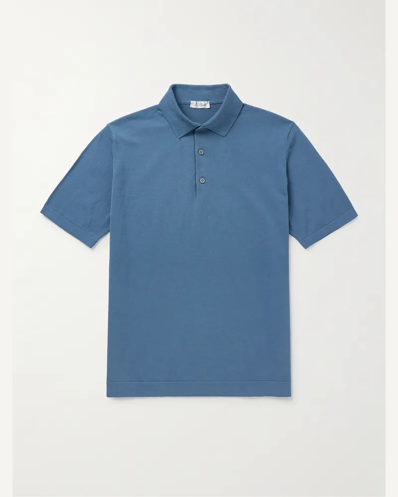De Petrillo Cotton Polo Shirt Blue
