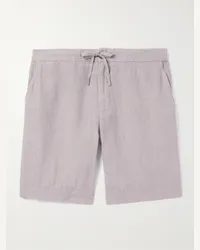 MR P. Gerade geschnittene Bermudashorts aus Leinen mit Kordelzugbund Lila