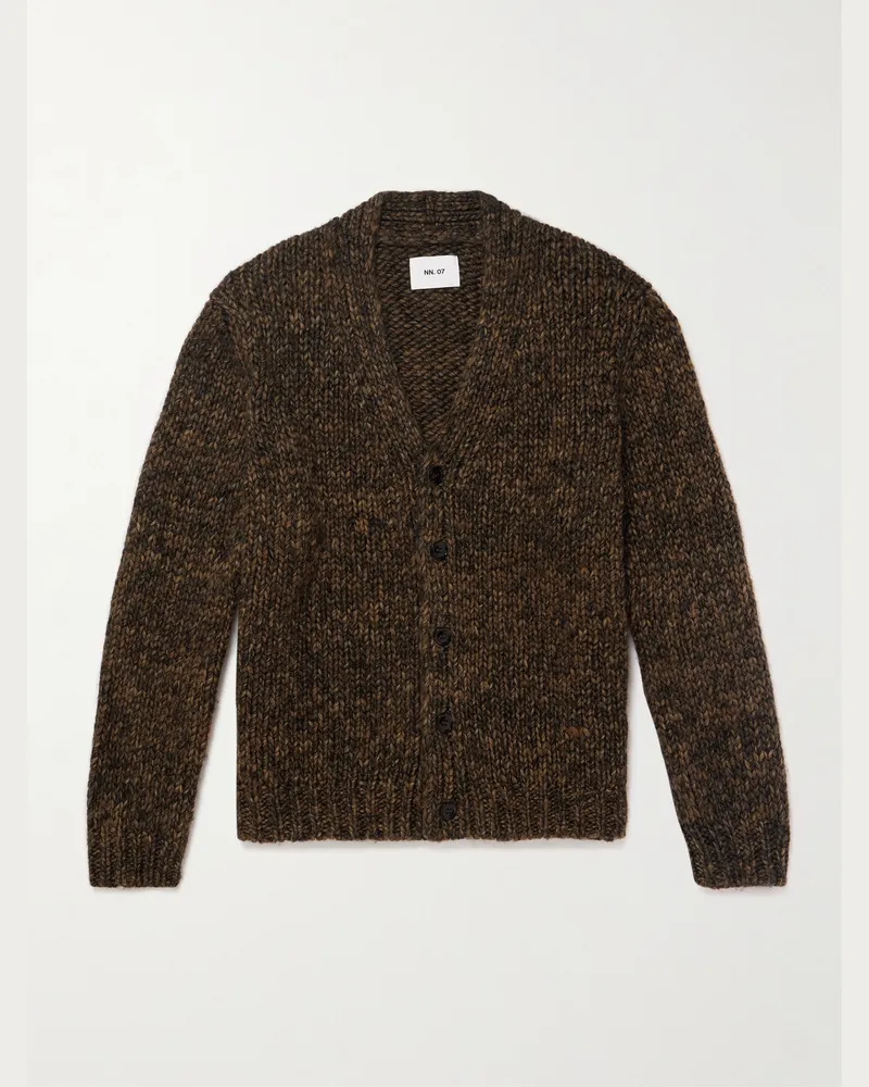 NN 07 Osky 60008 Wool-Blend Cardigan Brown