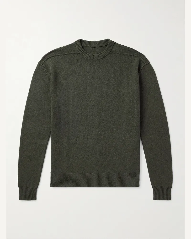 Rick Owens Boiled Cashmere and Wool-Blend Sweater Green