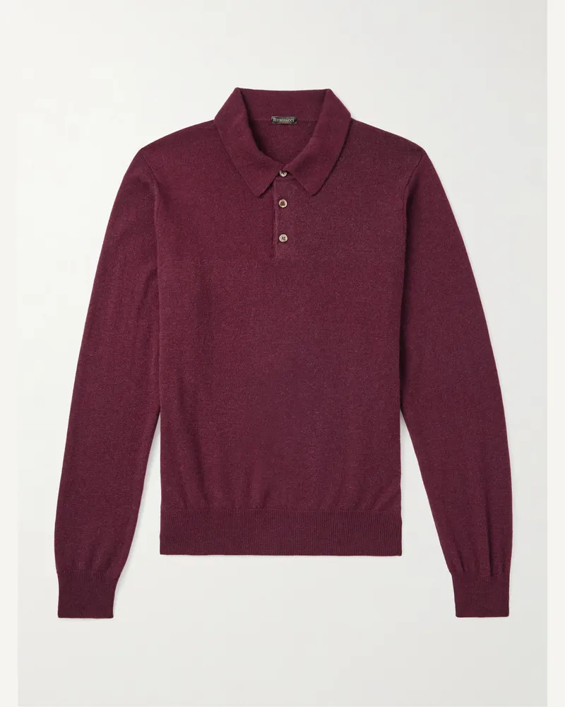 Rubinacci Cashmere Polo Shirt Burgundy