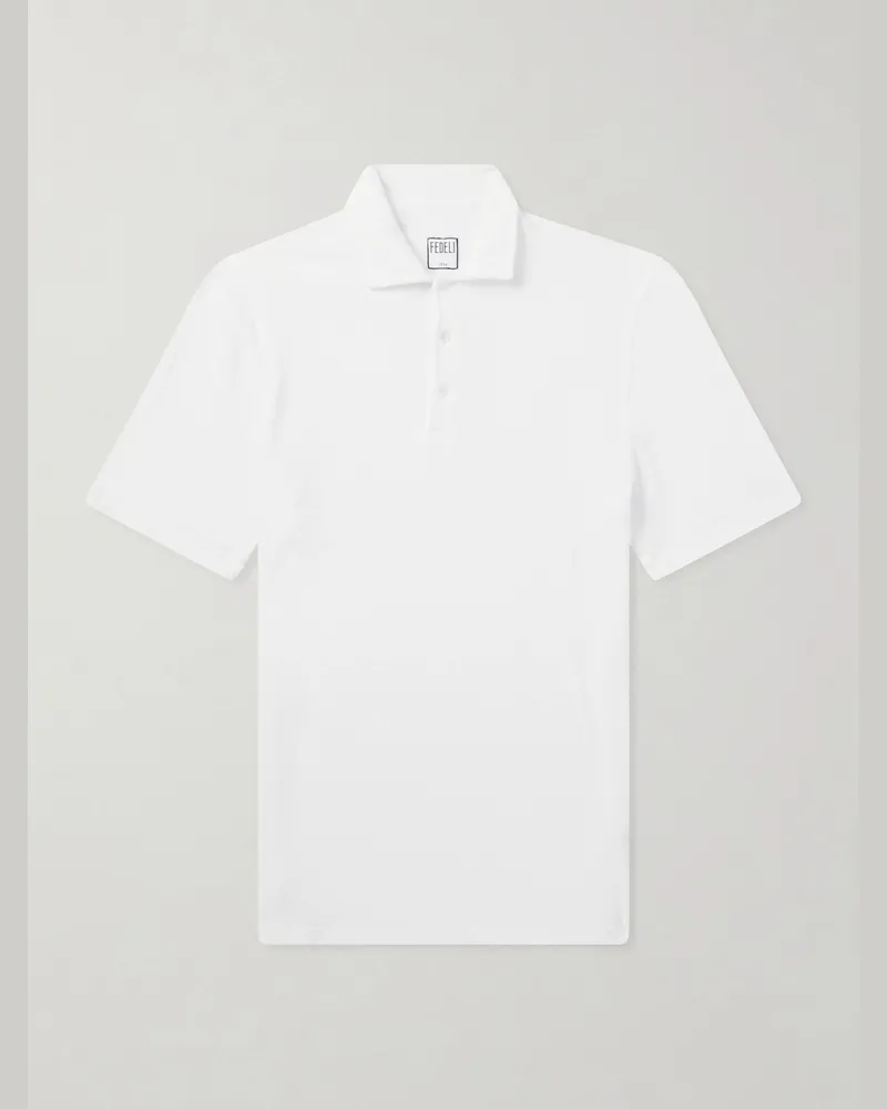Fedeli Mondial Cotton-Terry Polo Shirt White