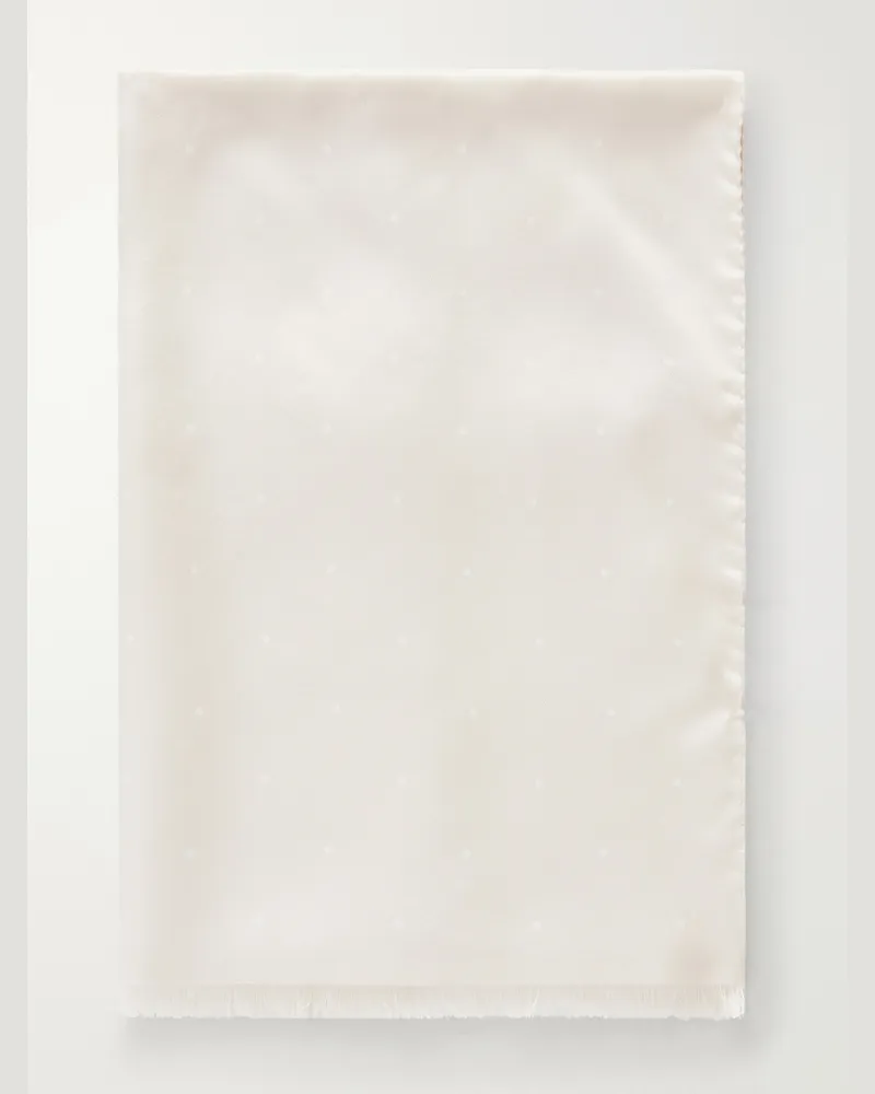 Favourbrook Polka-Dot Silk-Twill Scarf White