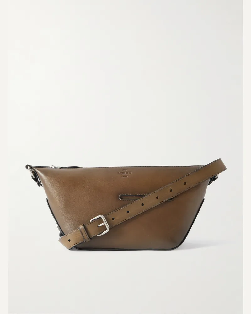 Berluti Toujours Soft Leather Messenger Bag Brown