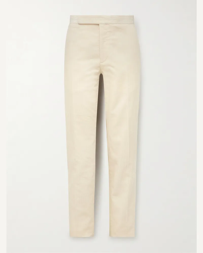 Ralph Lauren Gregory Straight-Leg Cotton-Corduroy Trousers Neutrals