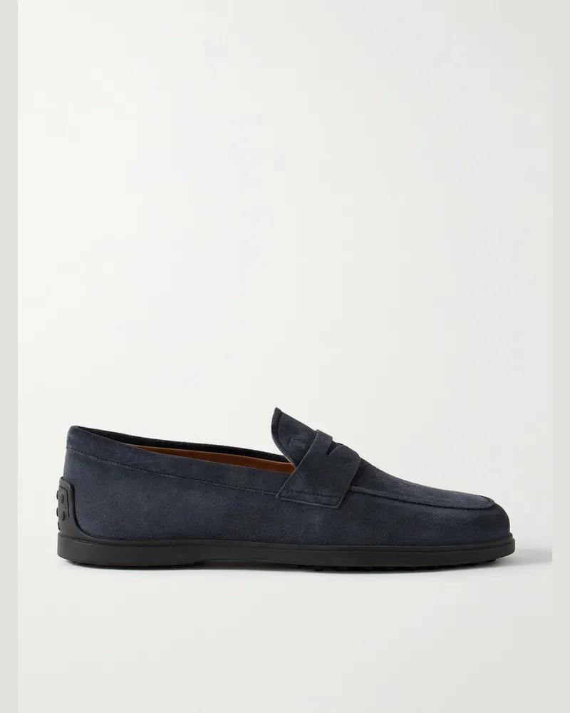 TOD'S Pennyloafers aus Veloursleder Blau