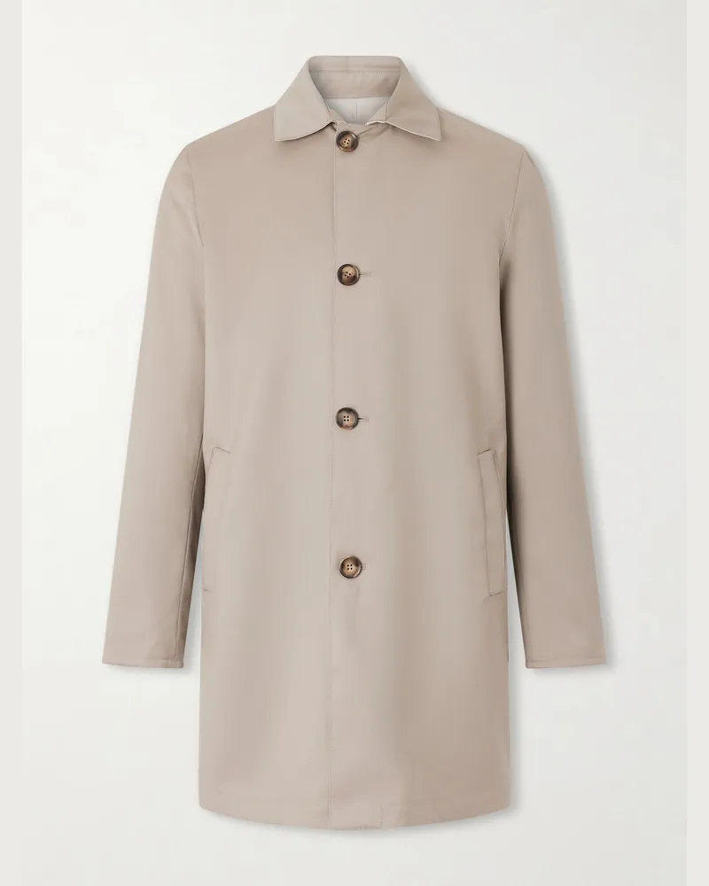 Thom Sweeney Reversible Wool-Twill Coat Neutrals
