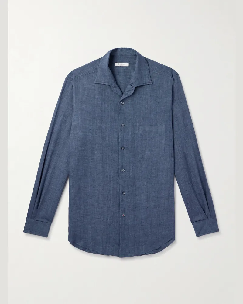 Loro Piana André Arizona Hemd aus Leinen Blau
