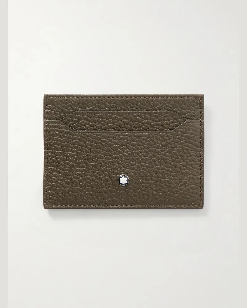 Montblanc Kartenetui aus vollnarbigem Leder Grün