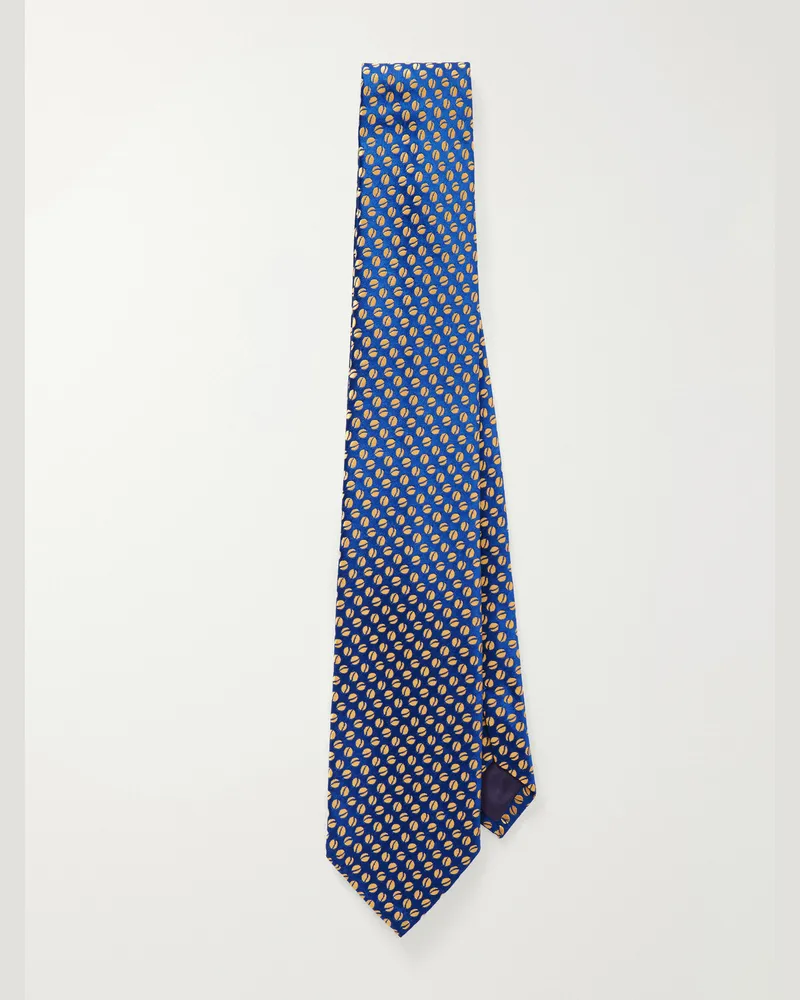 Charvet 8.5cm Silk-Jacquard Tie Blue