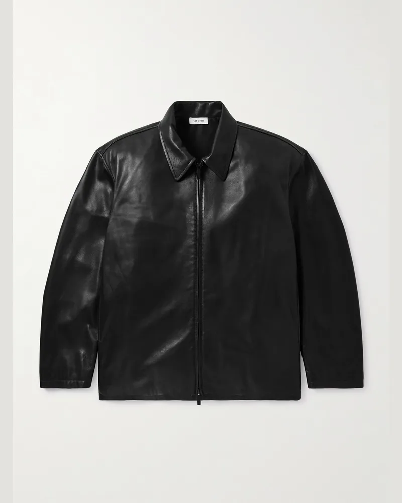 Fear of God Rider Oversized-Lederjacke Schwarz