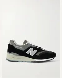 New Balance MiUS 997 Sneakers aus Veloursleder, Mesh und Leder Schwarz