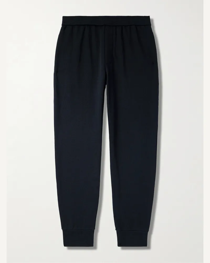 The Row Edgar schmal zulaufende Jogginghose aus Baumwoll-Jersey Blau