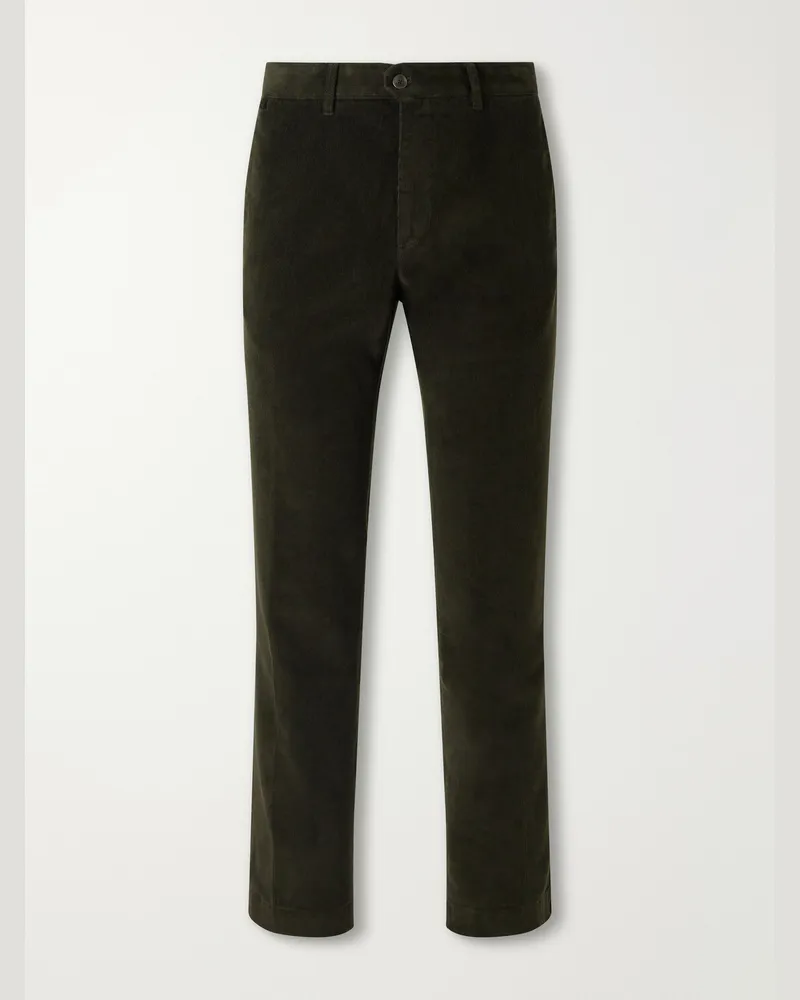 Slowear Straight-Leg Cotton-Blend Corduroy Trousers Green