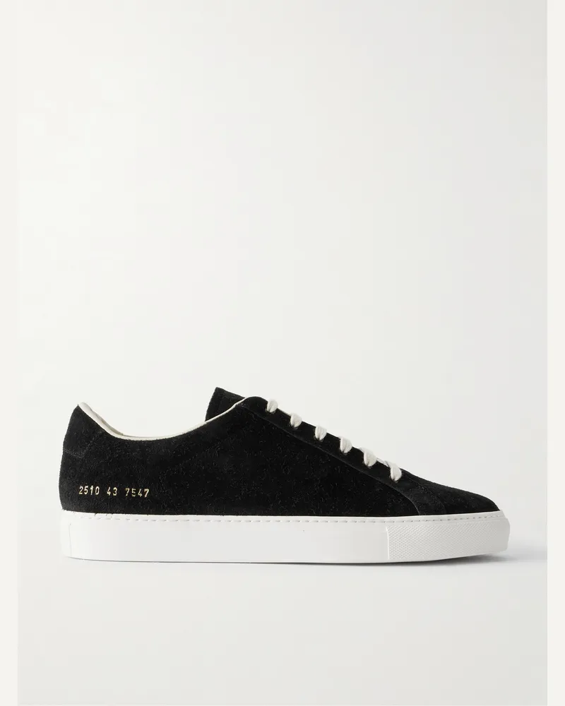 Common Projects Achilles Sport Sneakers aus gebürstetem Veloursleder Schwarz