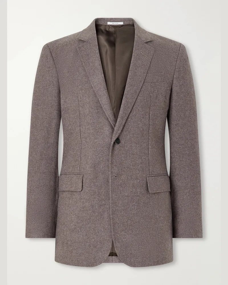 Gabriela Hearst Irving Virgin Wool and Cashmere-Blend Suit Jacket Brown