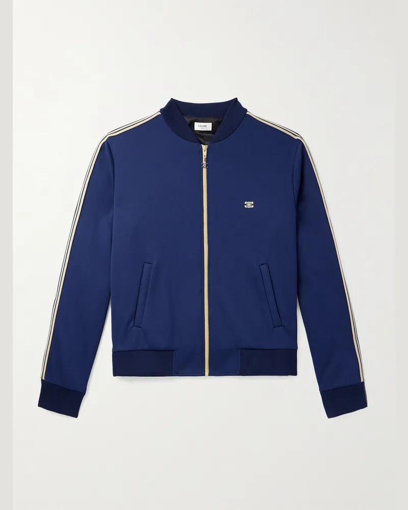 Celine Trainingsjacke aus Jersey mit Logostickerei und Streifen Blau