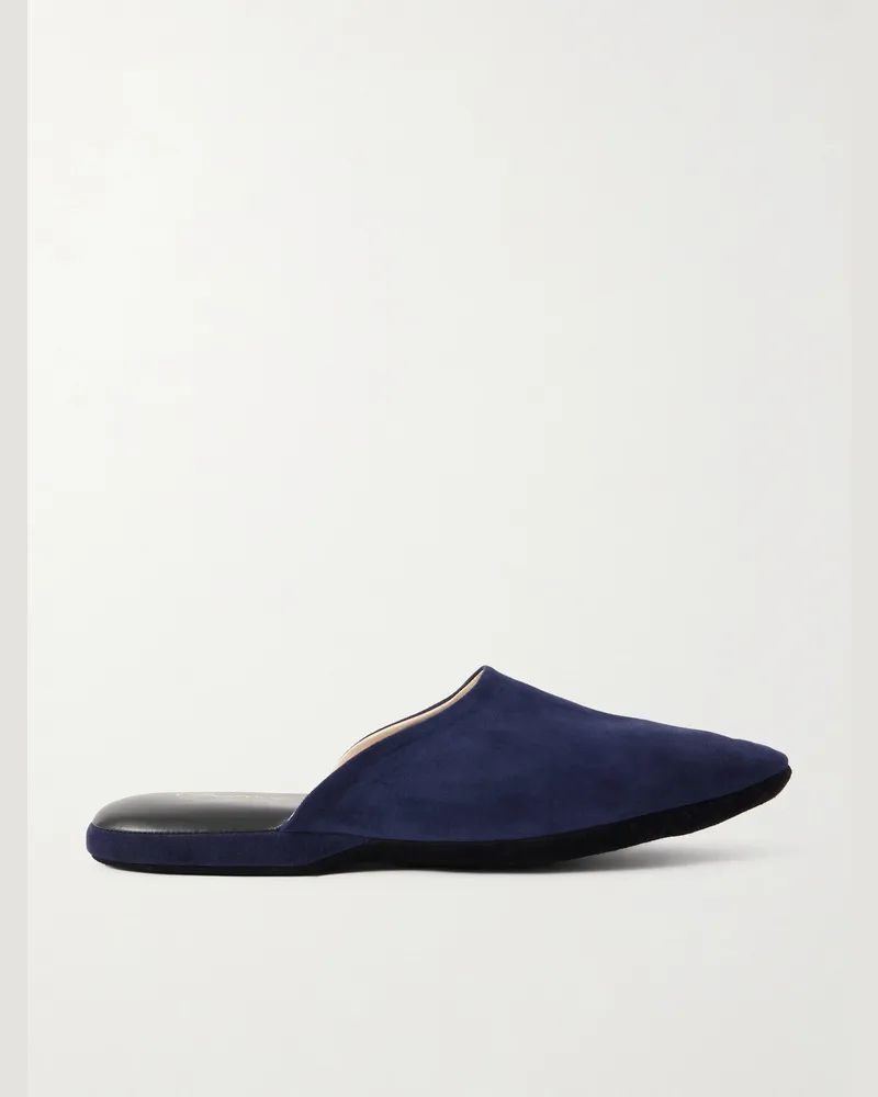 Charvet Suede Slippers Blue