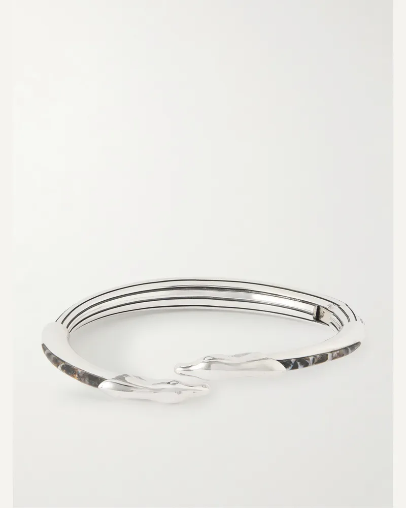 Jacques Marie Mage Atian Armspange aus Sterlingsilber mit White-Buffalo-Türkis Silber