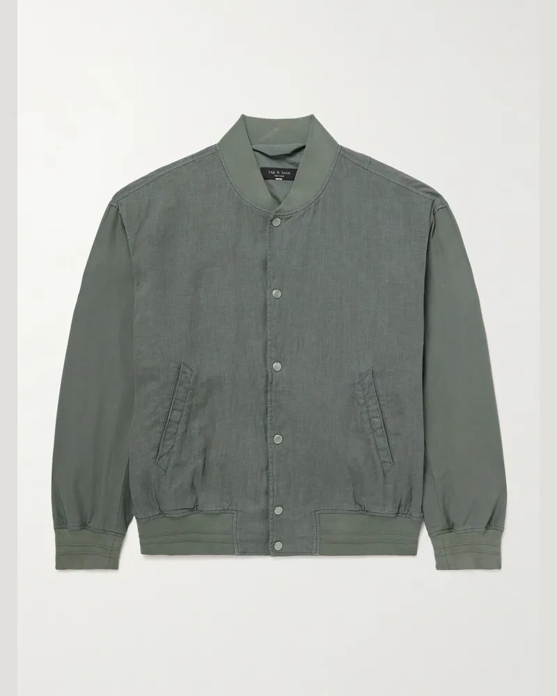Rag & Bone Leo Bomberjacke aus Leinen Grün