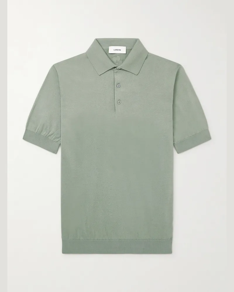LARDINI Cotton Polo Shirt Green