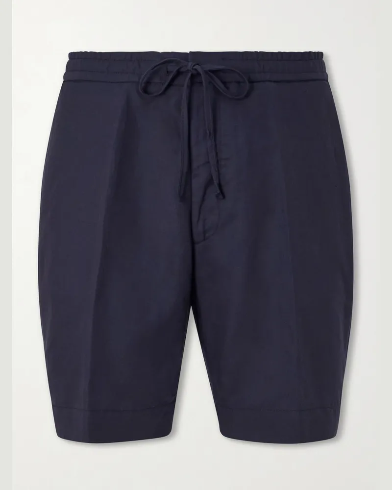 Officine Generale Phil gerade geschnittene Shorts aus einer Mischung aus Lyocell, Leinen und Baumwolle Blau