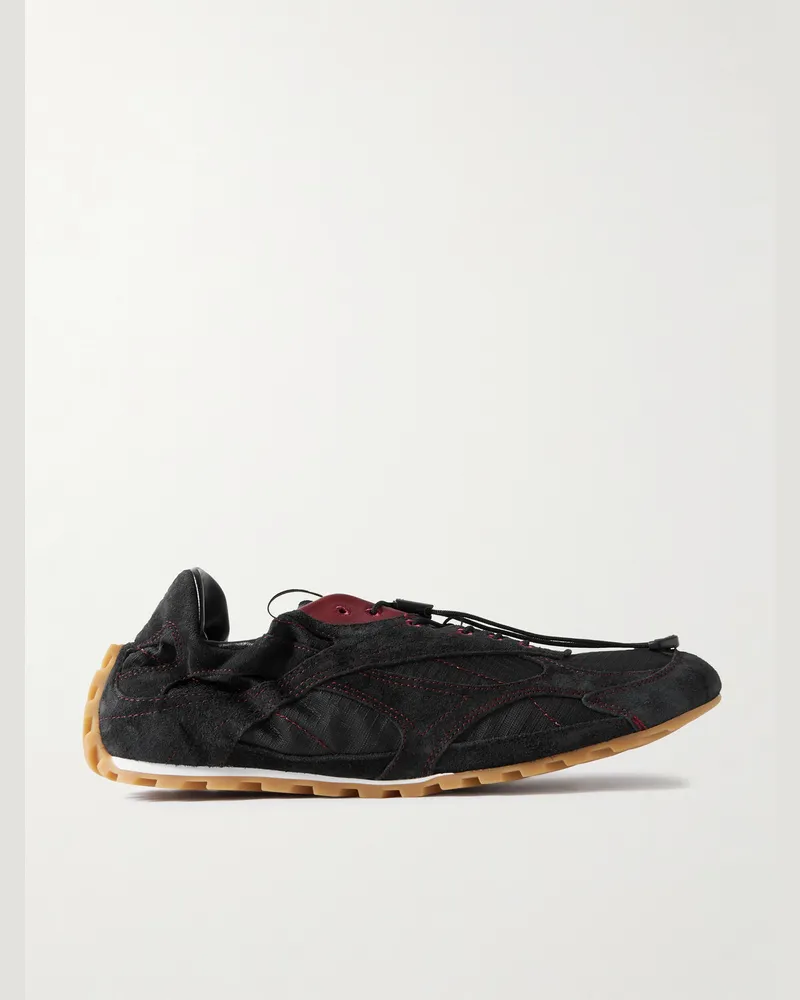 Bottega Veneta Orbit Flash Sneakers aus Veloursleder mit Ripstop-Besatz Schwarz