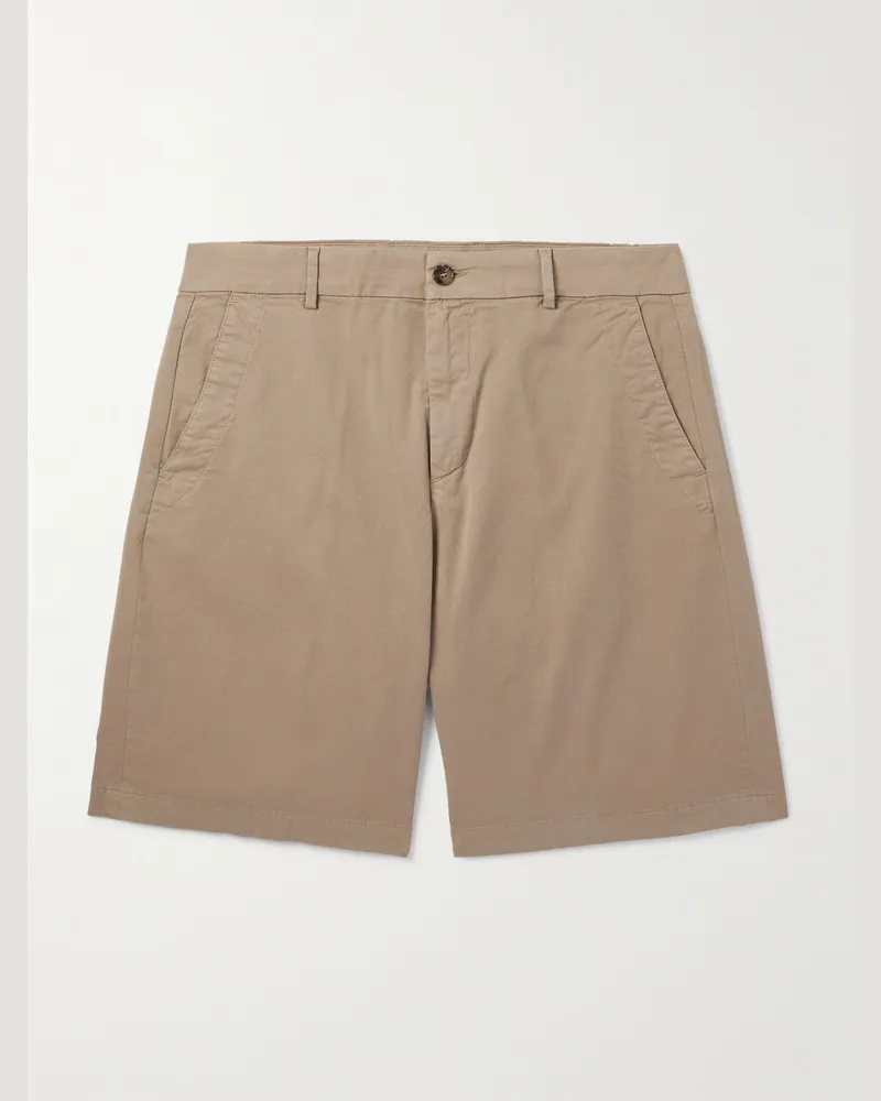 Canali Gerade geschnittene Bermudashorts aus Stretch-Baumwoll-Twill Neutral