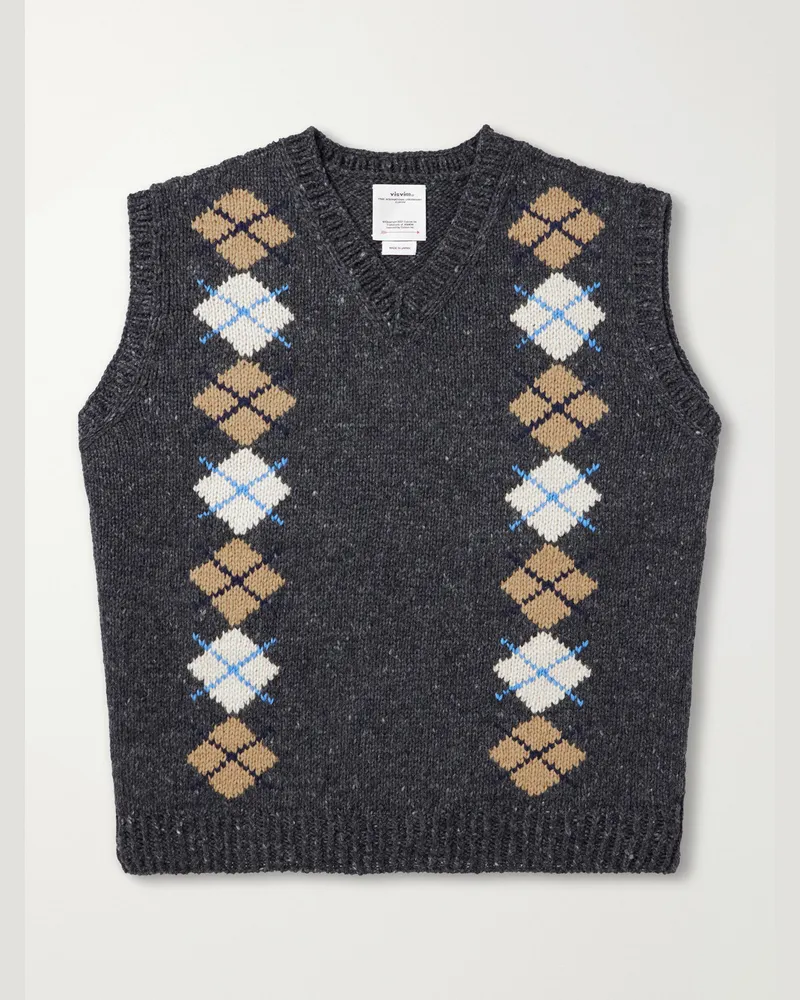 Visvim Diamante Wool and Cashmere-Blend Vest Gray