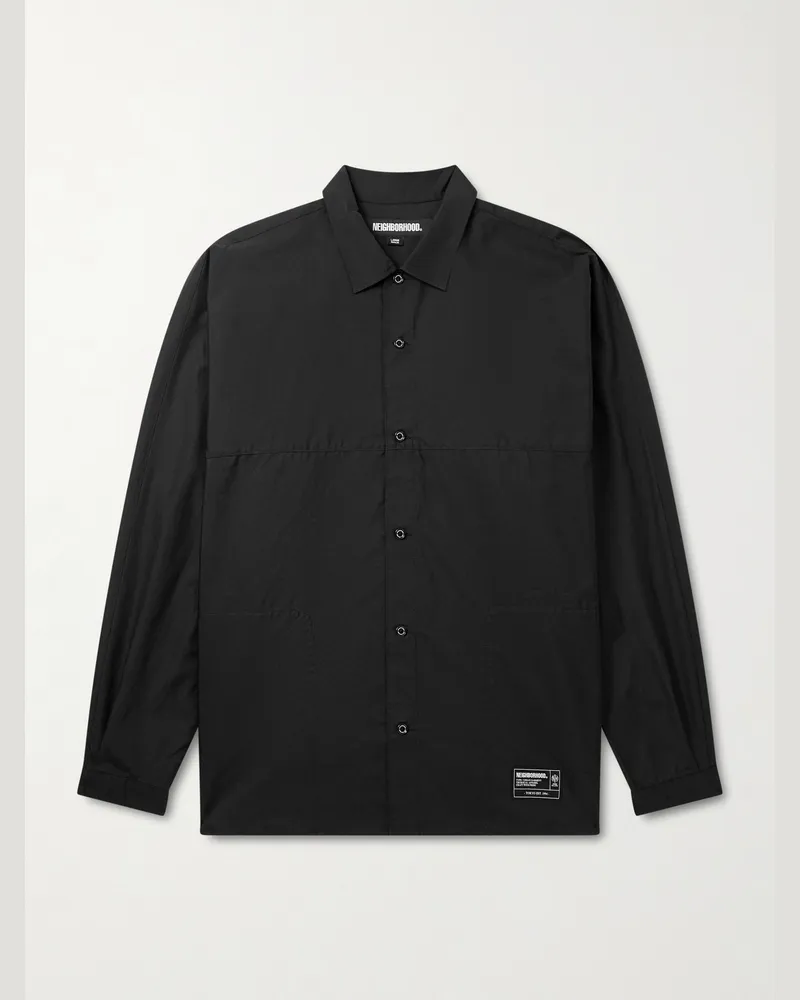 Neighborhood Dolman Hemd aus Baumwolle mit Logoapplikation Schwarz