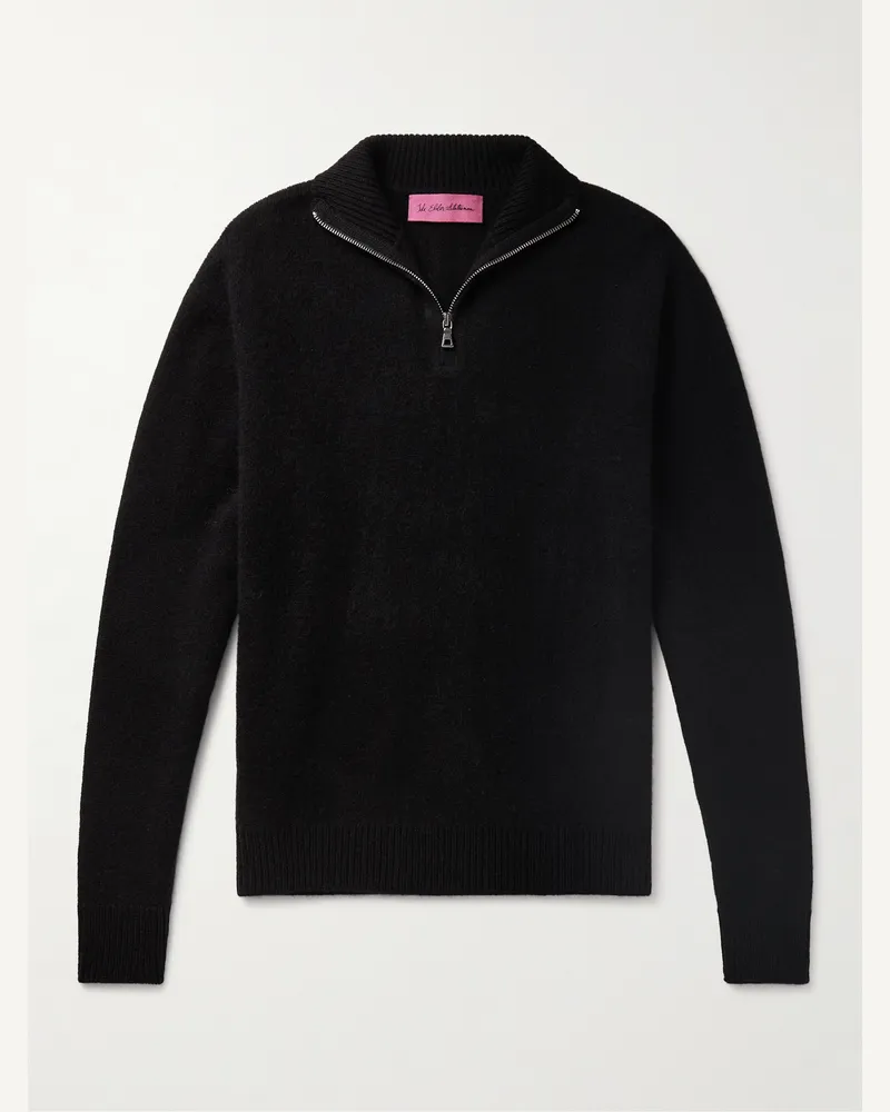 The Elder Statesman Cashmere Half-Zip Sweater Black
