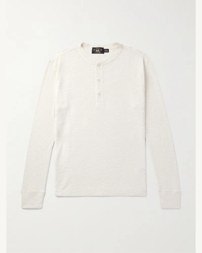 RRL Schmal geschnittenes Henley Shirt aus Baumwolle in Waffelstrick Neutral