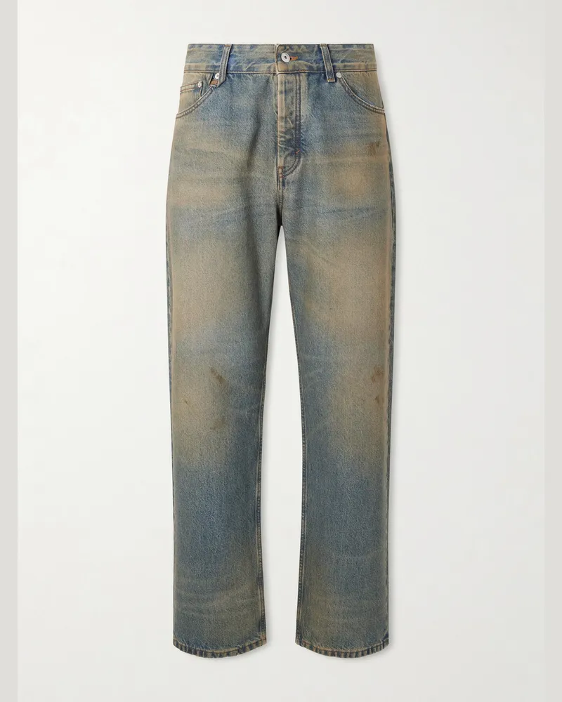 Jacquemus Le de-Nîmes Berger gerade geschnittene Jeans in Distressed-Optik Blau