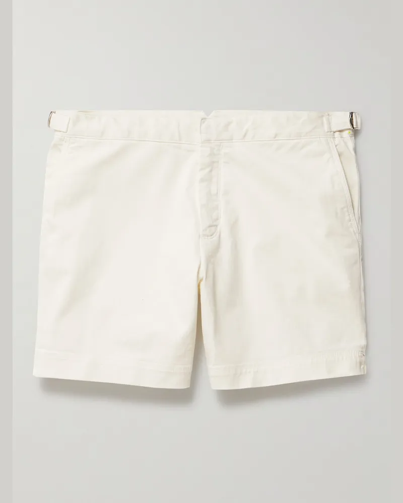 Orlebar Brown Bulldog schmal geschnittene Shorts aus Twill aus einer Baumwollmischung Neutral